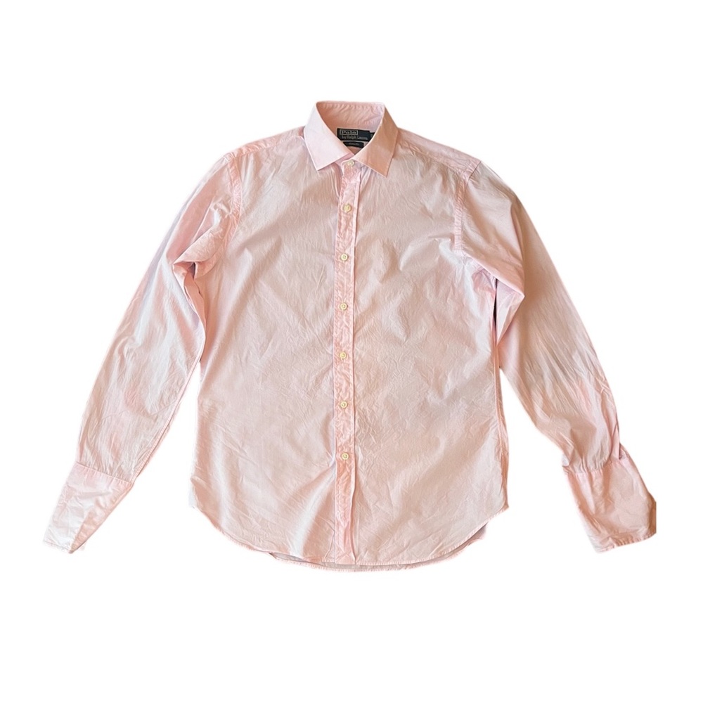 Polo by Ralph Lauren Custom Fit French Cuff Pink Men’s Oxford Shirt 15.5/39